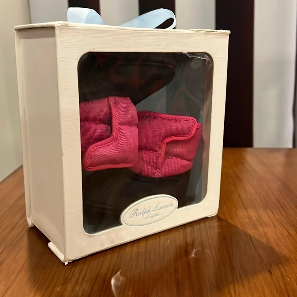 Polo Ralph Lauren Fuchsia Winter Crib Booties Boots Shoes Infant Baby Girls Sz 2